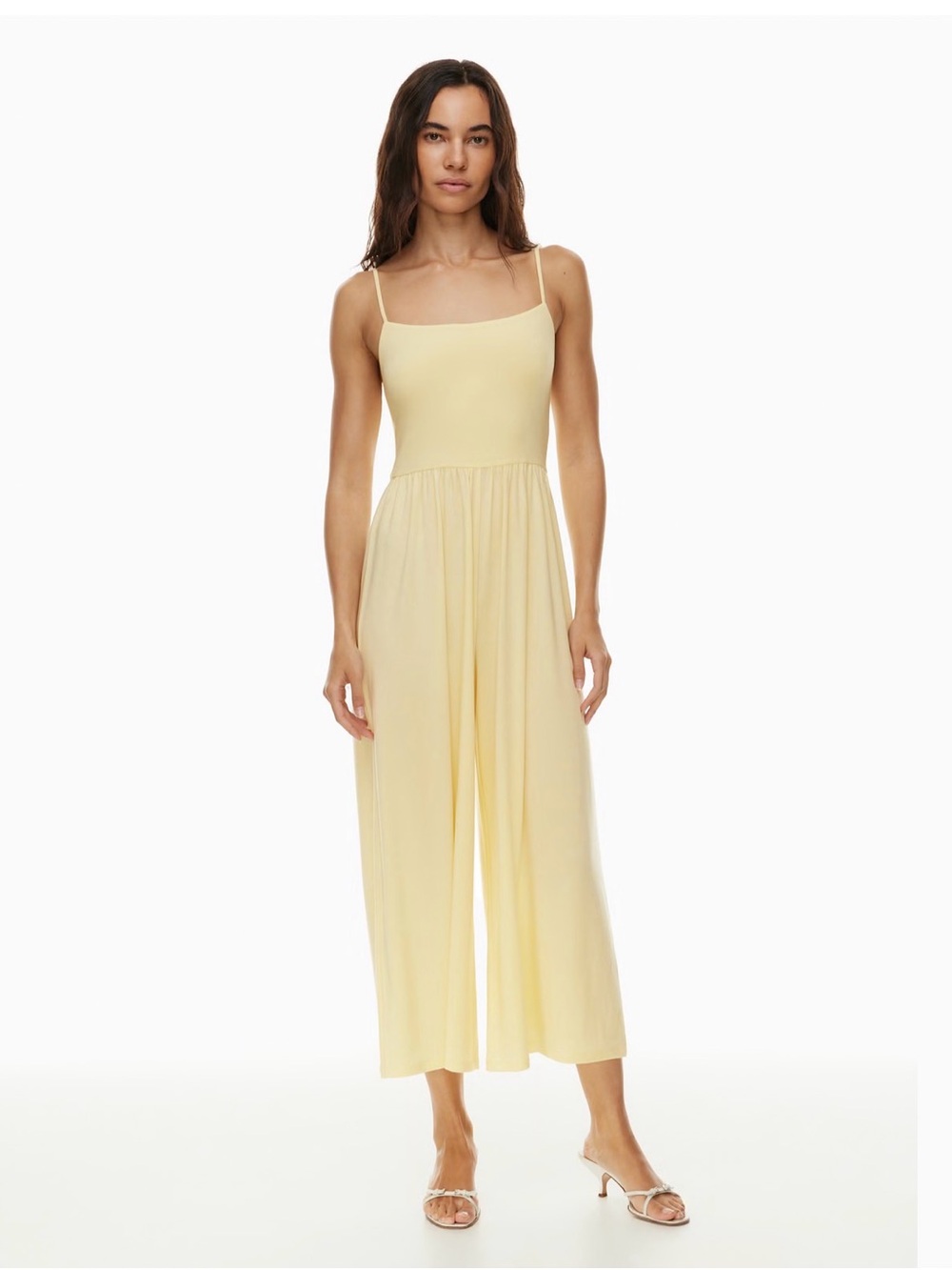 Aritzia Light Yellow Spaghetti Strap Jumpsuit